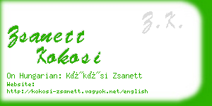 zsanett kokosi business card